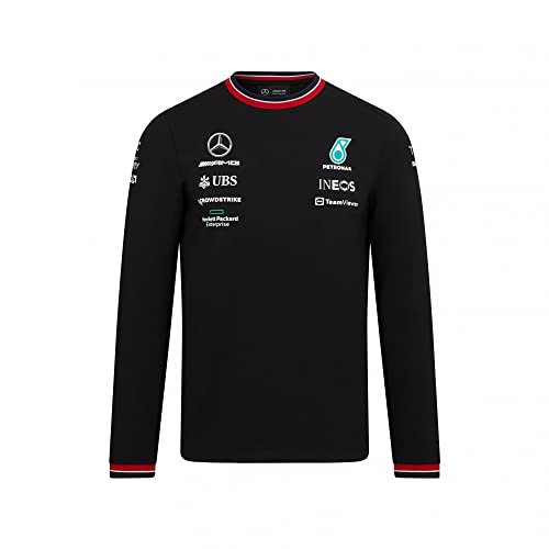 MERCEDES AMG PETRONAS Formula One Team - Offizielle Formel 1 Merchandise Kollektion - 2022 Team T-Shirt mit Langen Ärmeln - Schwarz - Herren - XS von MERCEDES AMG PETRONAS