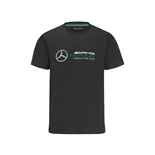 MERCEDES AMG PETRONAS Formula One Team - Offizielle Formel 1 Merchandise Kollektion - Großes Logo-T-Shirt - Schwarz - Herren - S von MERCEDES AMG PETRONAS