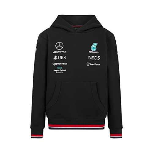 MERCEDES AMG PETRONAS Formula One Team - Offizielle Formel 1 Merchandise Kollektion - Kinder 2022 Team Kapuzenpullover - Schwarz - Kinder - 116 von MERCEDES AMG PETRONAS
