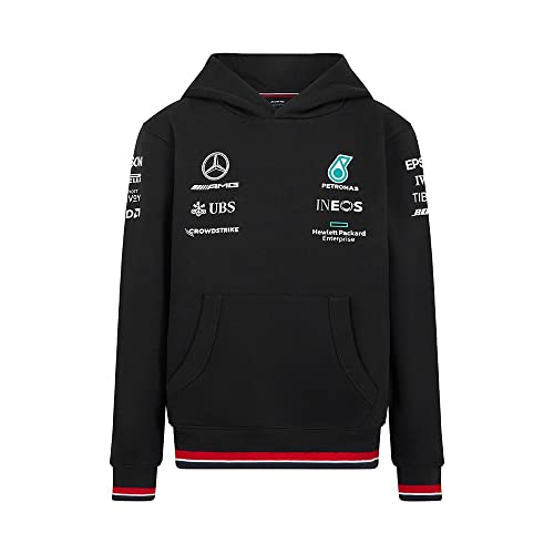 MERCEDES AMG PETRONAS Formula One Team - Offizielle Formel 1 Merchandise Kollektion - Kinder 2022 Team Kapuzenpullover - Schwarz - Kinder - 164 von MERCEDES AMG PETRONAS