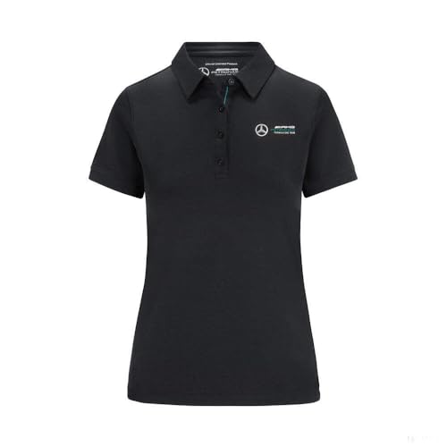 MERCEDES AMG PETRONAS Formula One Team - Offizielle Formel 1 Merchandise Kollektion - Klassisches Damen-Polo - Schwarz - Damen - M von MERCEDES AMG PETRONAS