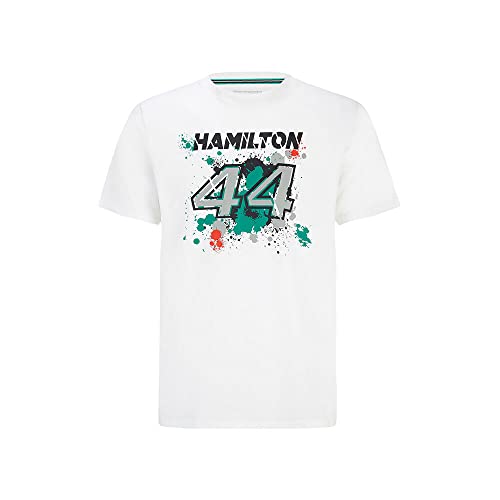 MERCEDES AMG PETRONAS Formula One Team - Offizielle Formel 1 Merchandise Kollektion - Lewis Hamilton #44 Sport T-Shirt - Weiß - Herren - M von MERCEDES AMG PETRONAS