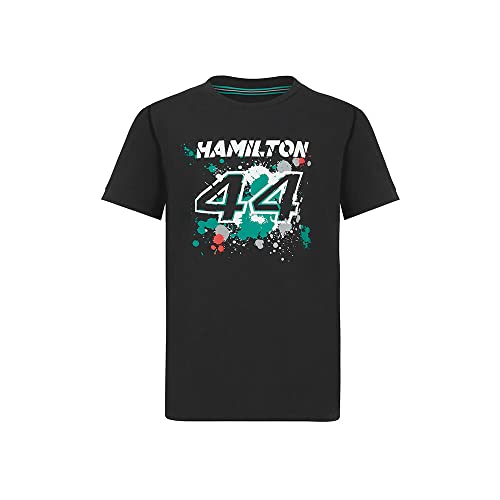 MERCEDES AMG PETRONAS Formula One Team - Offizielle Formel 1 Merchandise Kollektion - Lewis Hamilton Kinder T-Shirt Nr. 44 - Schwarz - Kinder - 116 von MERCEDES AMG PETRONAS
