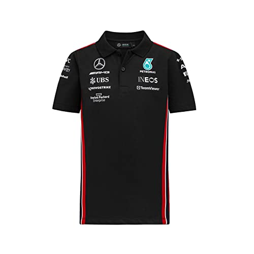 MERCEDES AMG PETRONAS Formula One Team - Team-Poloshirt für Kinder 2023 - Schwarz - Größe: 13/14 Jahre (164) von MERCEDES AMG PETRONAS