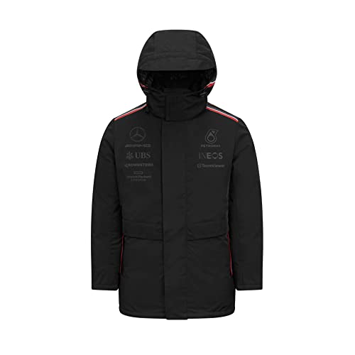 Mercedes AMG Petronas Formel 1 Team - Offizieller 2023 Formel 1 Merchandise - Replik Team Winterjacke / Puffer Jacke - Schwarz - Herren von MERCEDES AMG PETRONAS