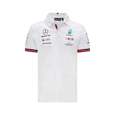 Mercedes-AMG Petronas - Offizielle Formel 1 Merchandise 2021 Kollektion - Herren - Polo - Kurze Ärmel - Weiß - S von MERCEDES AMG PETRONAS