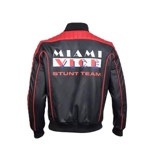 MERCH ATTIRE Herren Herbst Guy Schwarze Lederjacke Ryan Gosling Stunt Team Outfit Kostüm Cosplay Jacke, Schwarz - Echtleder, 4XL von MERCH ATTIRE