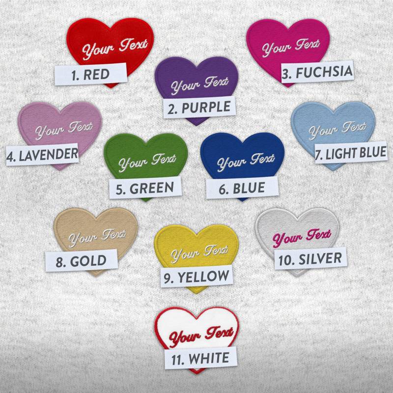 Benutzerdefinierte Herz Aufnäher Gestickt Personalisierte Text Name Datum Jahrestag Geschenk, Benutzerdefinierte Aufbügler | 2.3"x2" - 6x5cm von MERCHAGRAMshop