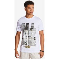 MERCHCODE 2pac Herren T-Shirts - Weiß - Größe M - Baumwoll-Jersey von MERCHCODE