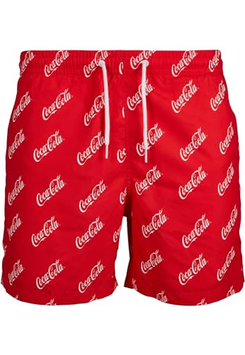 Merchcode Herren MC530-Coca Cola Logo AOP Swimshorts Badehose, red, S von MERCHCODE