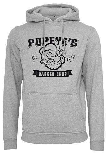 Merchcode Herren MC631-Popeye Barber Shop Hoody Kapuzenpullover, Grey, XL von MERCHCODE