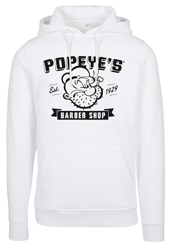 MERCHCODE Herren Popeye Barber Shop Hoody XXL White von MERCHCODE