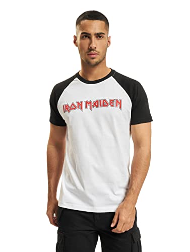 MERCHCODE Herren T-Shirts Iron Maiden Logo Baseball schwarz M von MERCHCODE