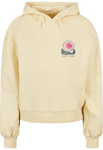 MERCHCODE Ladies Sunset Charm Oversized Hoody M softyellow von MERCHCODE