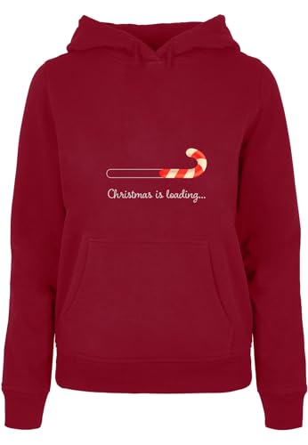 Merchcode Damen Mp0004994-ladies Christmas Loading Basic Hoody Sweatshirt, Burgundy, L EU von MERCHCODE