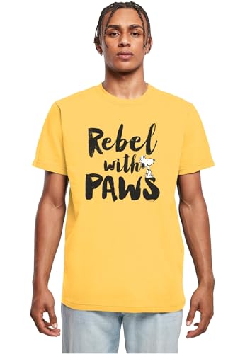 Merchcode Herren Mp5000307-peanuts Rebel with Paws Round Neck T-Shirt, Taxi Yellow, M EU von MERCHCODE