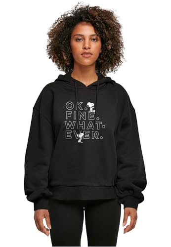 Merchcode Herren Mp5000336-ladies Peanuts Ok Fine Whatever Organic Oversized Hoody T-Shirt, Schwarz, L EU von MERCHCODE