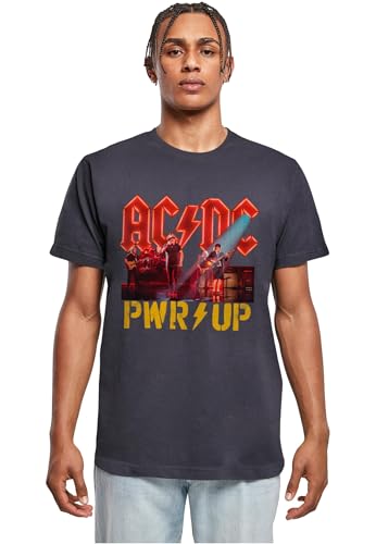 Merchcode Herren Mp5011702-acdc Pwrup Stage Lights T-Shirt, Navy, 4XL EU von MERCHCODE