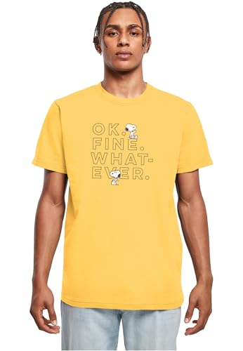 Merchcode Herren Tops Peanuts - Ok Fine Whatever T-Shirt Round Neck, Regular Fit, Cotton 100 Percent, L von MERCHCODE