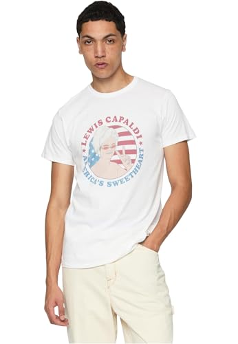 Merchcode Men's MC790-Lewis Capaldi Sweetheart Tour Front T-Shirt, White, L von MERCHCODE