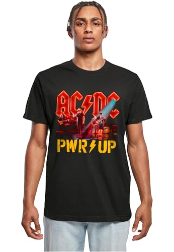 Merchcode Men's MP5011702-ACDC-PWRUP Stage Lights T-Shirt, Black, L von MERCHCODE