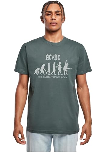 Merchcode Men's MP5011714-ACDC-Evolution of Rock T-Shirt, Bottlegreen, XL von MERCHCODE