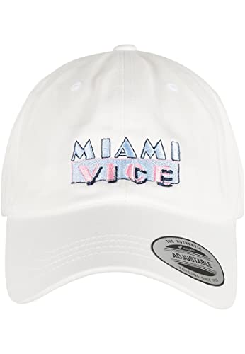 Merchcode Unisex MC747-Miami Vice Logo Dad Cap Baseballkappe, White, one Size von MERCHCODE