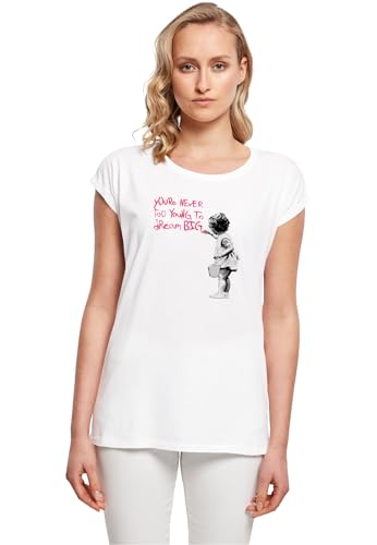 Merchcode Women's MP0000432-Ladies Dream Big T-Shirt, White, M von MERCHCODE