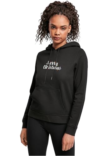 Merchcode Women's MP0004976-Ladies Merry Christmas Lights Basic Hoody Sweatshirt, Black, XXL von MERCHCODE