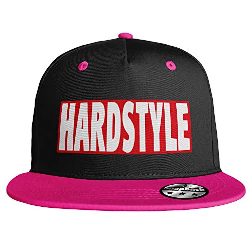 MERCHIFY Hardstyle Snapback Cap Electronic Music elektronische Musik Club DJ Nachtleben (10 Farbvarianten), Farbe: Schwarz/Pink von MERCHIFY