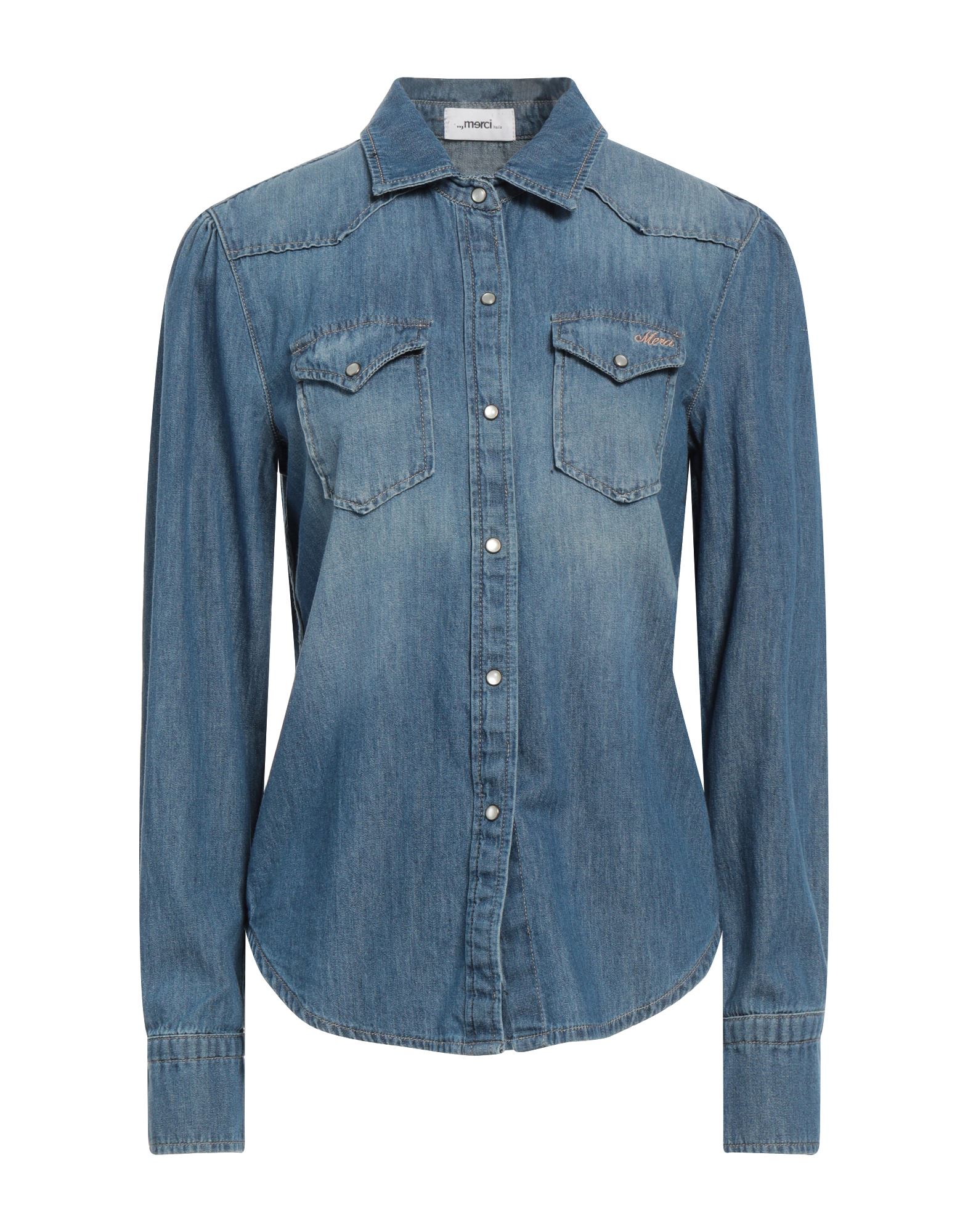 MERCI ITALIA Jeanshemd Damen Blau von MERCI ITALIA