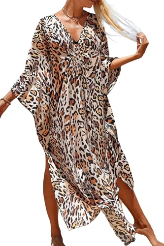 MERCIY Damen Strandkleid Strandponcho Oversize Bikini Cover Up Sommer Strandkleid Bikini Tunika Cover Up,Strandurlaub Wandern von MERCIY