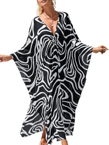 MERCIY Damen Strandkleid Strandponcho Oversize Bikini Cover Up Sommer Strandkleid Bikini Tunika Cover Up,Strandurlaub Wandern von MERCIY