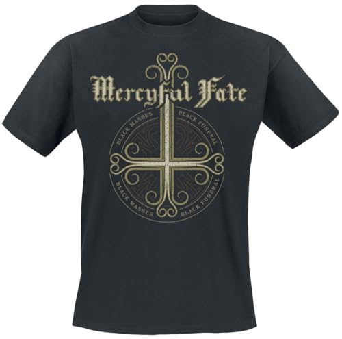 MERCYFUL FATE Black Funeral Cross Männer T-Shirt schwarz XL 100% Baumwolle Band-Merch, Bands von MERCYFUL FATE