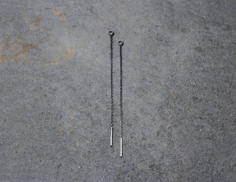Knorpelohrring, Einfädler Ohrringe, Silber Minimal Ohrring, String Einfache Threader Ohrringe von MERCeJewelry
