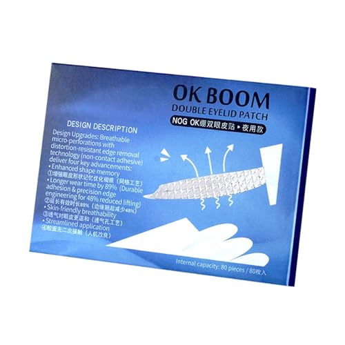 MERIGLARE Doppelseitige Augenlid-Klebebänder, Aufkleber, Augenlifting, Augen-Make-up-Tool, transparent, für Schlupflider, hängende, ungleichmäßige oder, 2 Blätter Im Karton von MERIGLARE