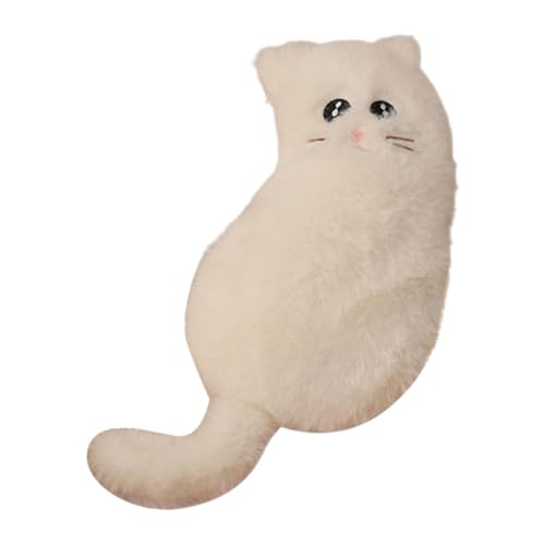 MERIGLARE Federmäppchen Stiftetasche Mäppchen Aufbewahrungstasche Aus Weichem Plüsch mit Großer Kapazität Und Süßem Katzenmotiv für Mädchen Und Die Schule, Weiß von MERIGLARE