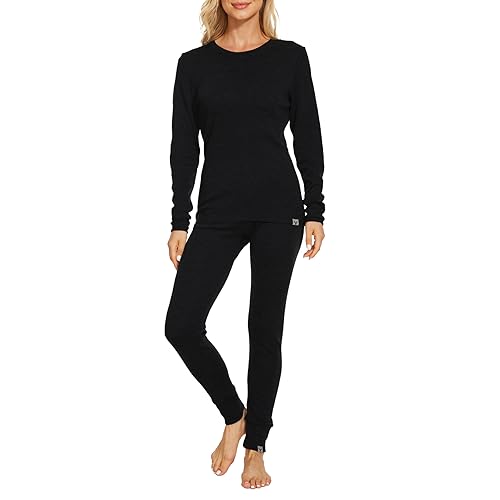 MERINNOVATION 100% Merino Unterwäsche Damen Set Leicht, Mittelgewicht, Thermounterwäsche Merinowolle, Langarm Shirt und Unterhosen Damen von MERINNOVATION