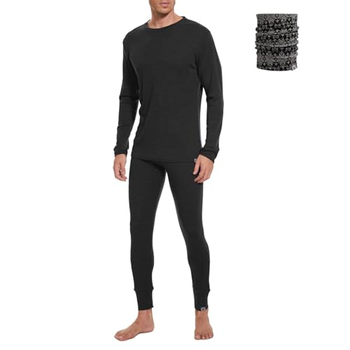 MERINNOVATION 100% Merino Unterwäsche Herren Set Leicht, Mittelgewicht, Thermounterwäsche Merinowolle, Langarm Shirt und Hose von MERINNOVATION