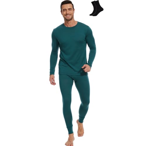 MERINNOVATION 100% Merino Unterwäsche Herren Set Leicht, Mittelgewicht, Thermounterwäsche Merinowolle, Langarm Shirt und Hose von MERINNOVATION
