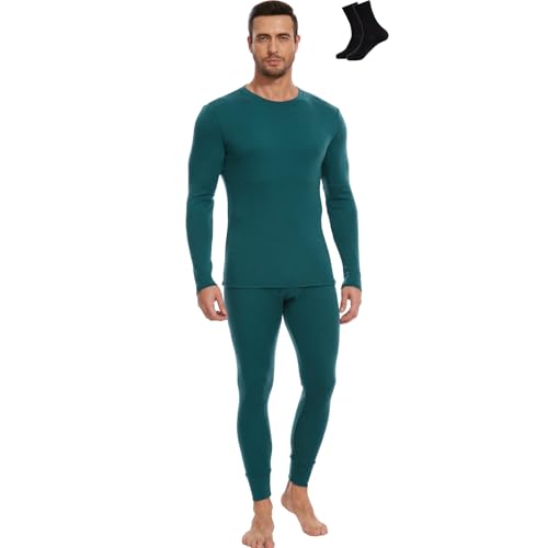 MERINNOVATION 100% Merino Unterwäsche Herren Set Leicht, Mittelgewicht, Thermounterwäsche Merinowolle, Langarm Shirt und Hose von MERINNOVATION