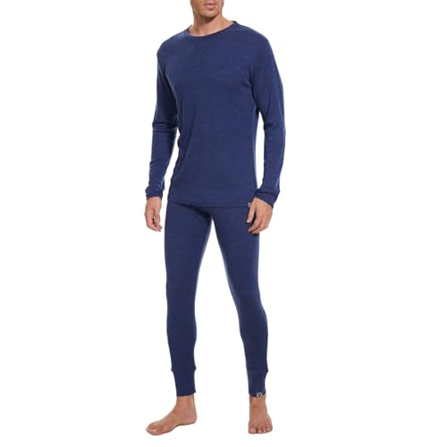 MERINNOVATION 100% Merino Unterwäsche Herren Set Leicht, Mittelgewicht, Thermounterwäsche Merinowolle, Langarm Shirt und Hose von MERINNOVATION