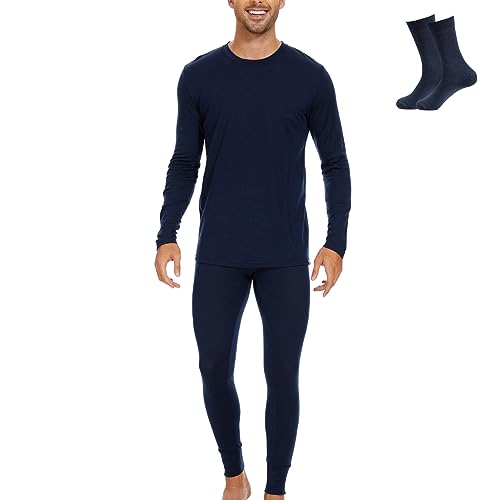 MERINNOVATION 100% Merino Unterwäsche Herren Set Leicht, Mittelgewicht, Thermounterwäsche Merinowolle, Langarm Shirt und Hose von MERINNOVATION