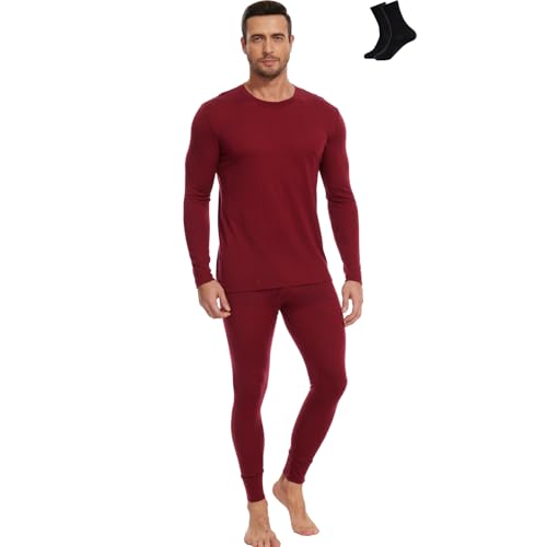 MERINNOVATION 100% Merino Unterwäsche Herren Set Leicht, Mittelgewicht, Thermounterwäsche Merinowolle, Langarm Shirt und Hose von MERINNOVATION