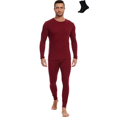 MERINNOVATION 100% Merino Unterwäsche Herren Set Leicht, Mittelgewicht, Thermounterwäsche Merinowolle, Langarm Shirt und Hose von MERINNOVATION