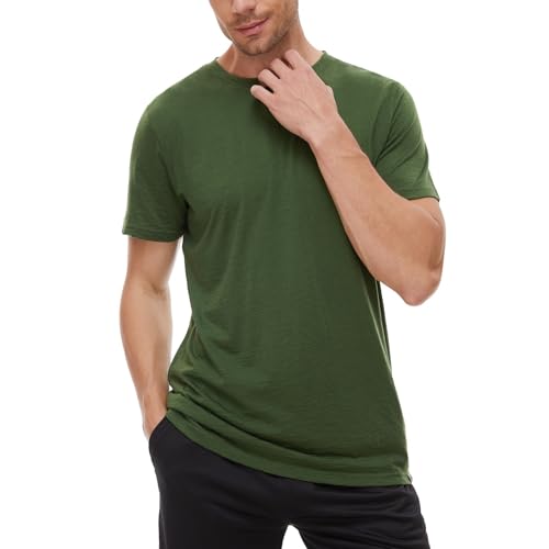 MERINNOVATION Merino T Shirt Herren Everyday Kurzärmeliges T-Shirt Funktionsshirt Atmungsaktiv und Geruchsneutral Merinowolle Base Layer + Merinowolle Socks Size S Forest Green von MERINNOVATION