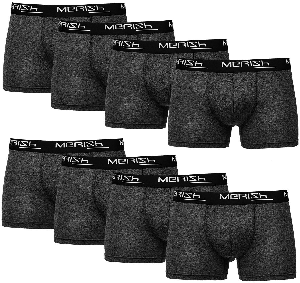 MERISH Boxershorts Herren Männer Unterhosen Baumwolle Premium Qualität perfekte Passform (Vorteilspack, 8er-Pack) S - 7XL von MERISH