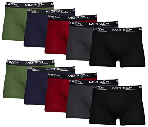 MERISH Boxershorts Herren 10er Pack / 15er Pack S-5XL Unterwäsche Unterhosen Männer Men Retroshorts 415 (410a 10er Set Mehrfarbig, 3X_l) von MERISH