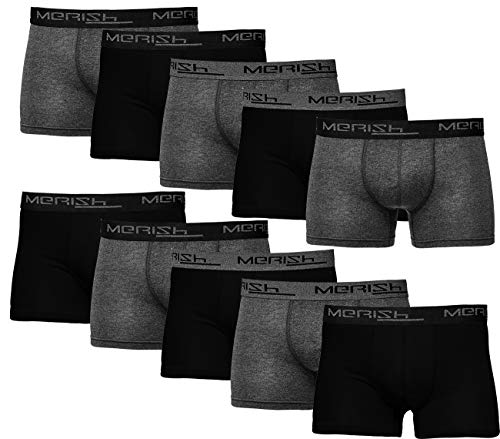 MERISH Boxershorts Herren 10er Pack / 15er Pack S-5XL Unterwäsche Unterhosen Männer Men Retroshorts 415 (410e 10er Set Mehrfarbig, 5X_l) von MERISH