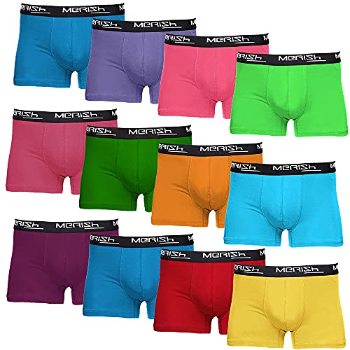 MERISH Boxershorts Herren 12er Pack S-5XL Unterwäsche Unterhosen Männer Men Retroshorts 213 + 218 (3XL, 213d 12er Set Mehrfarbig) von MERISH